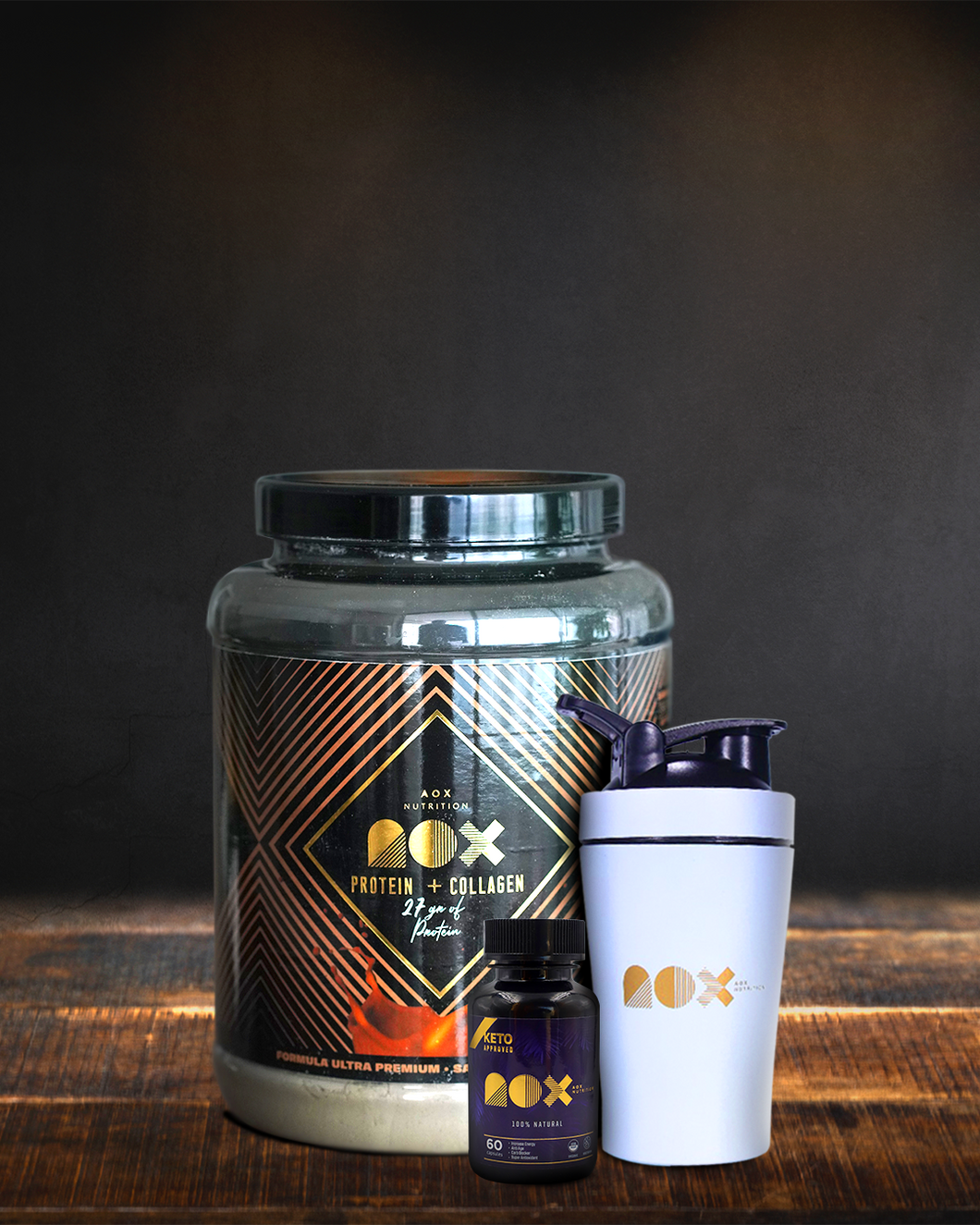 Pack Full Fitness (Keto Aox + Aox Protein + Premium Shaker)